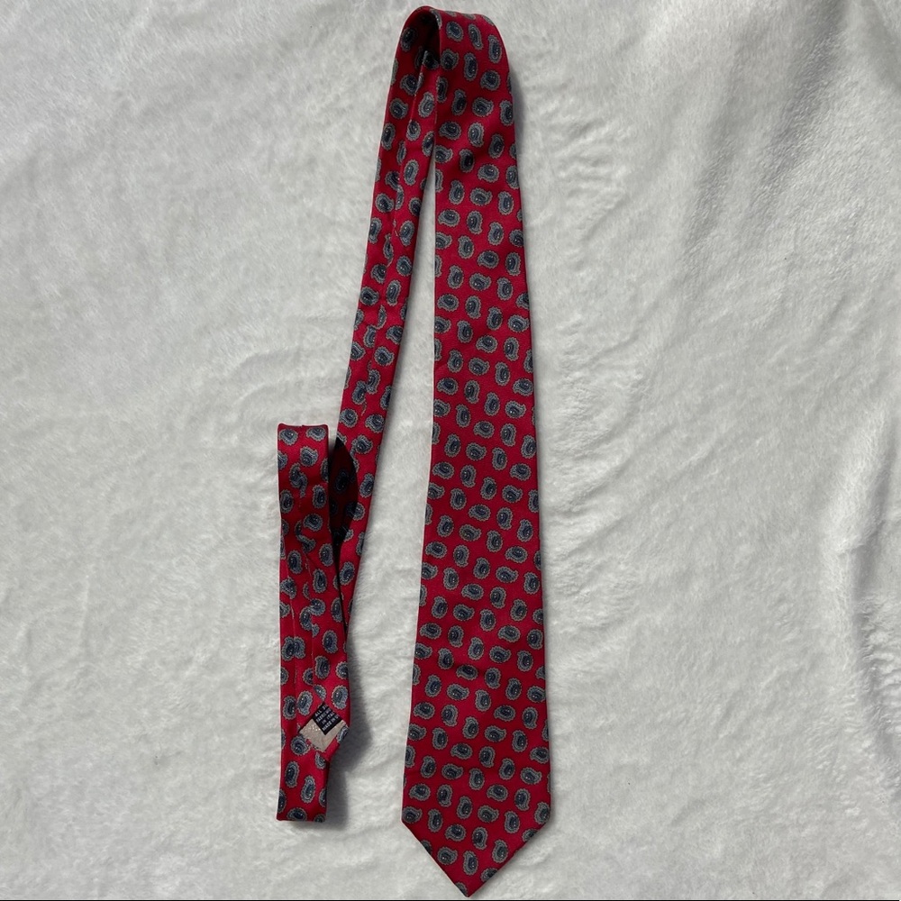 Christian Dior Pure Silk Men’s Tie Paisley Red